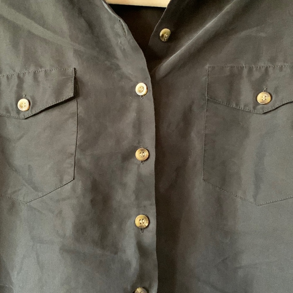 Black button down top
